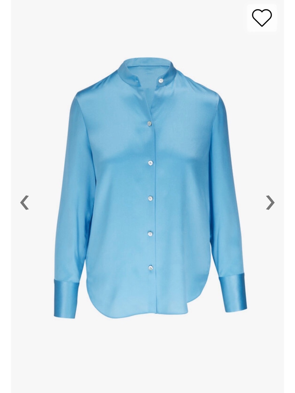 Vince Fountain Silk Slim Fitted Band Collar Blouse